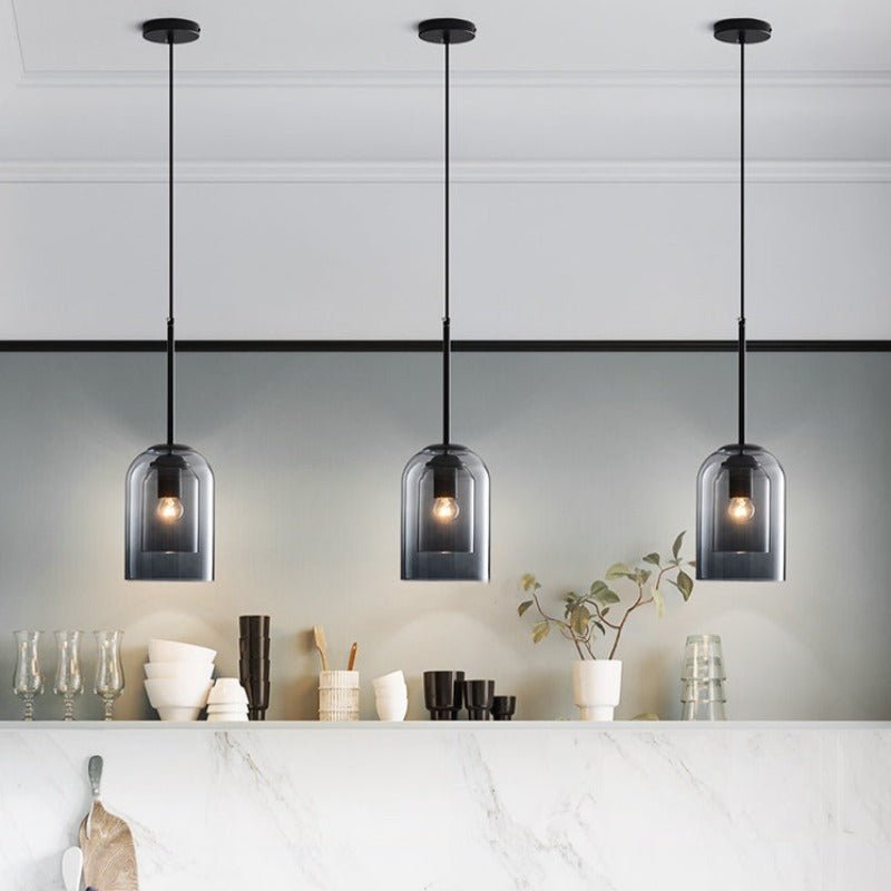 Dobbelthængt glaspære lampe