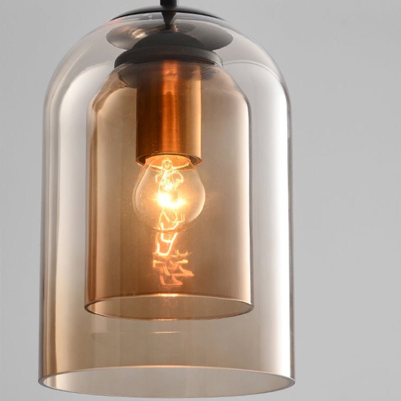 Dobbelthængt glaspære lampe