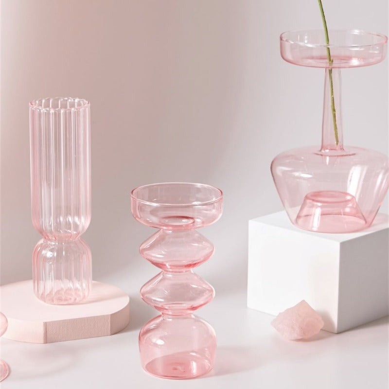 GlassAura -  Elegante håndlavede glaslysestager og vaser
