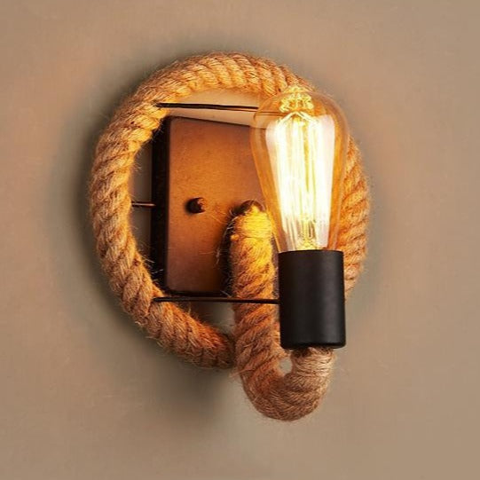RetroGlow Væglampe – Stilfuldt Vintage-Design med Unik Rund Ramme