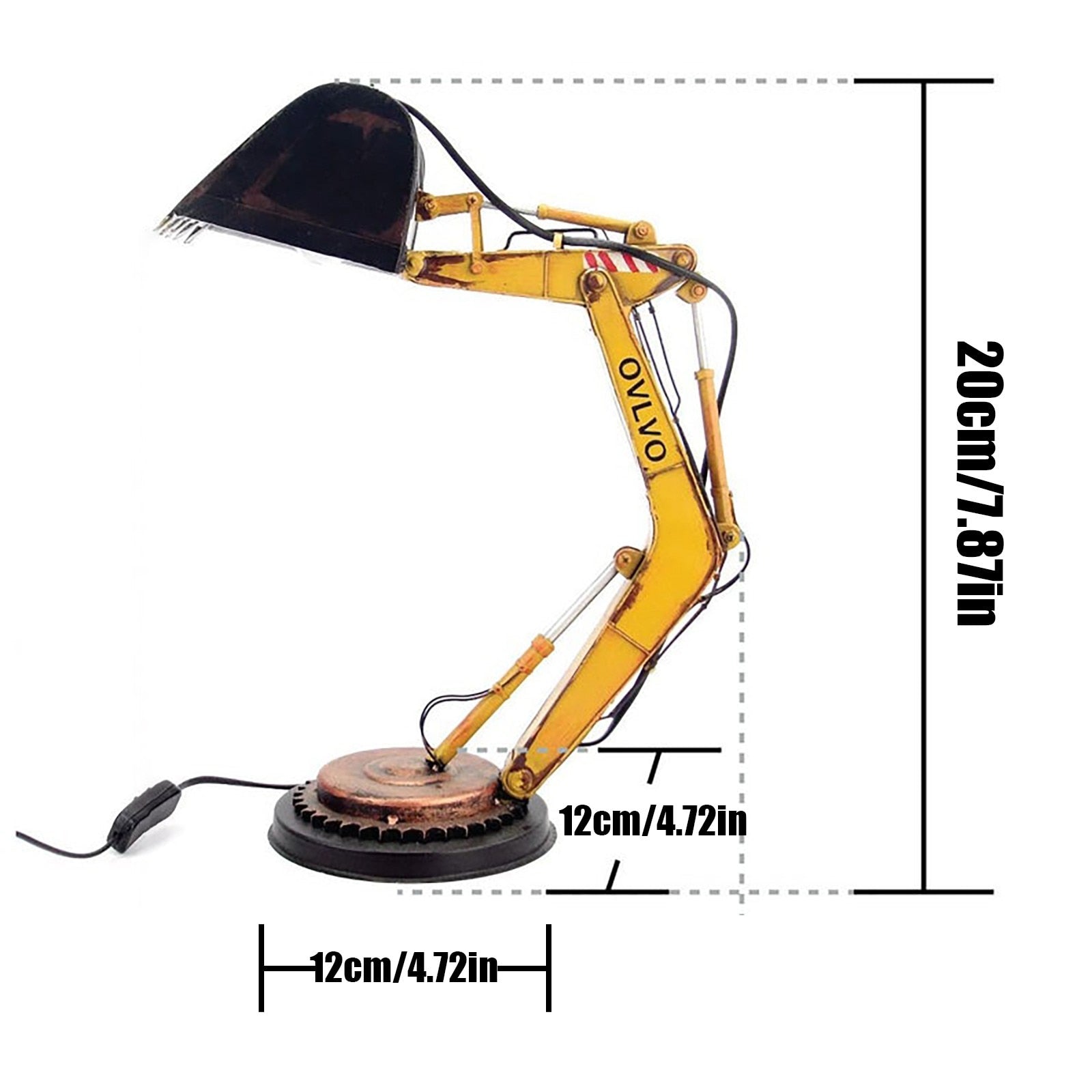 LumoDigger LED Bordlampe – Sjov & Justerbar Belysning med Gravemaskine-Design
