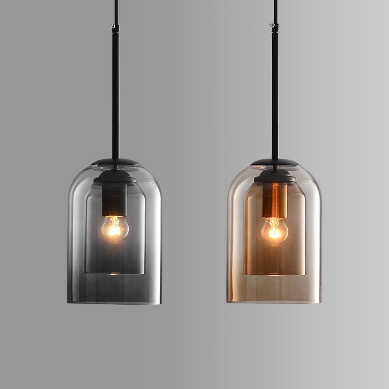 Dobbelthængt glaspære lampe