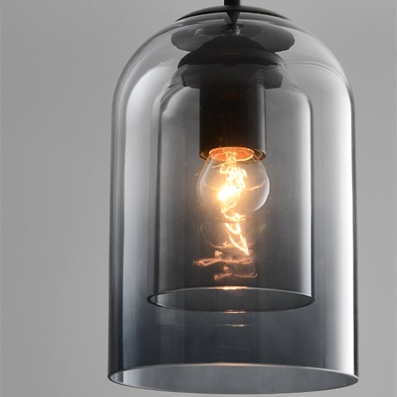 Dobbelthængt glaspære lampe