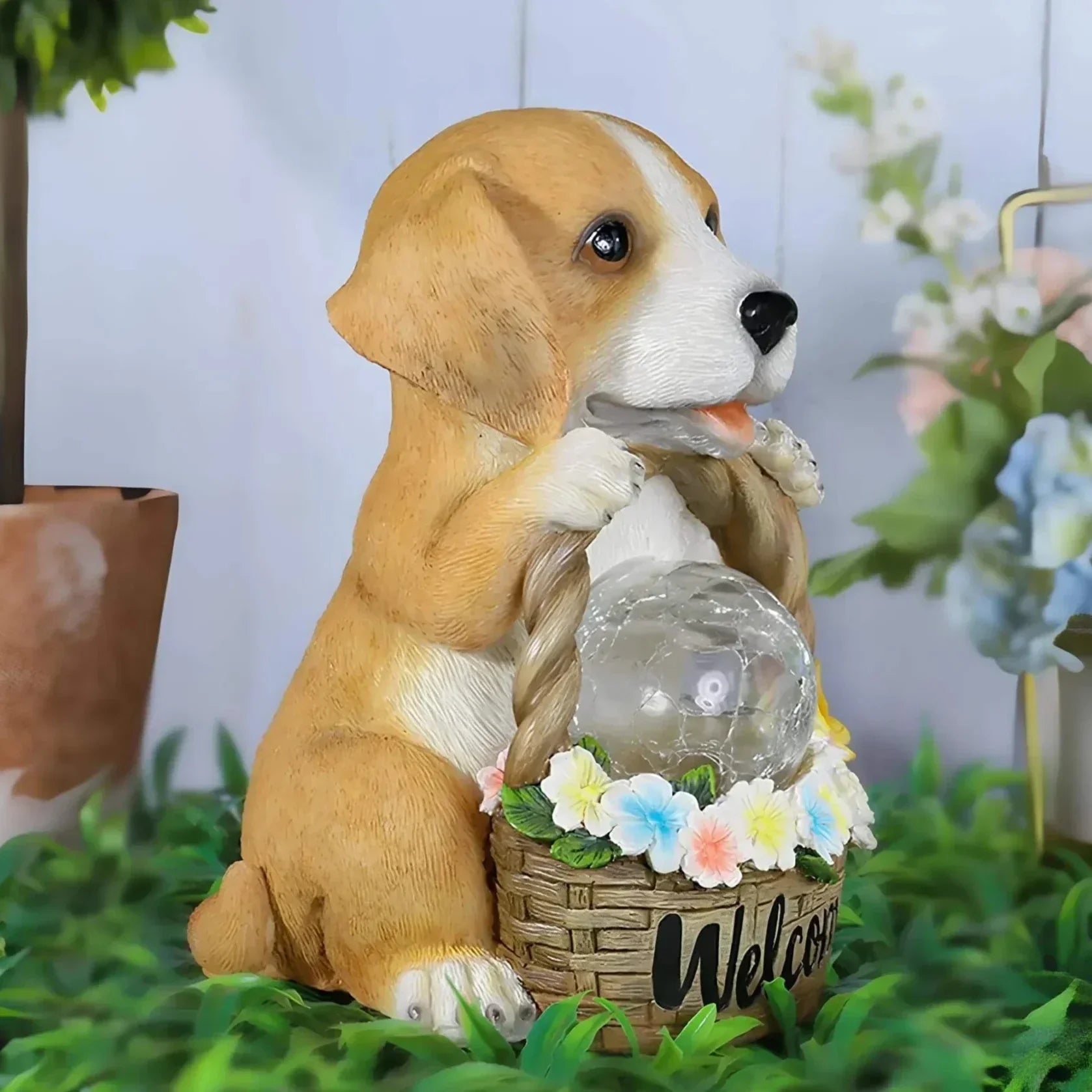 PuppyGlow – Solar havelampe med yndigt hvalpedesign