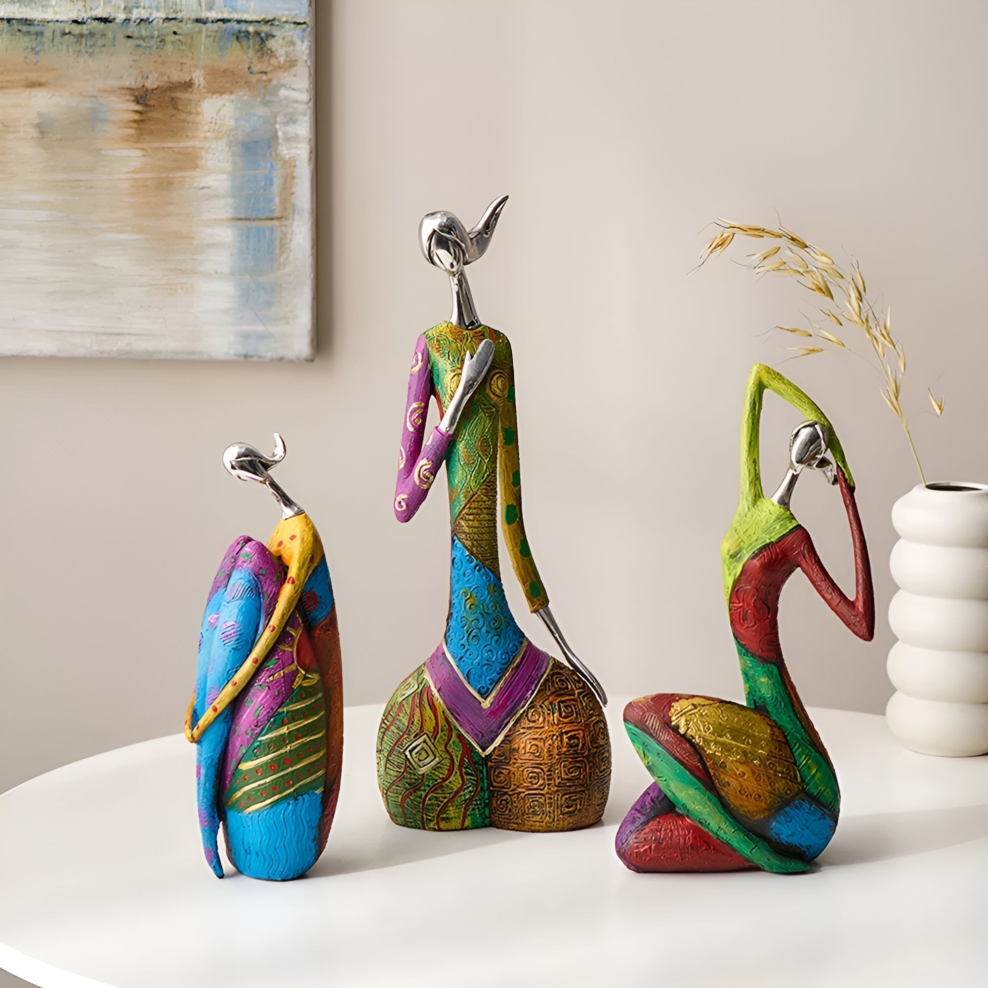 SculptaLume – Elegant Harpiksstatue til Stilfuld Boligindretning