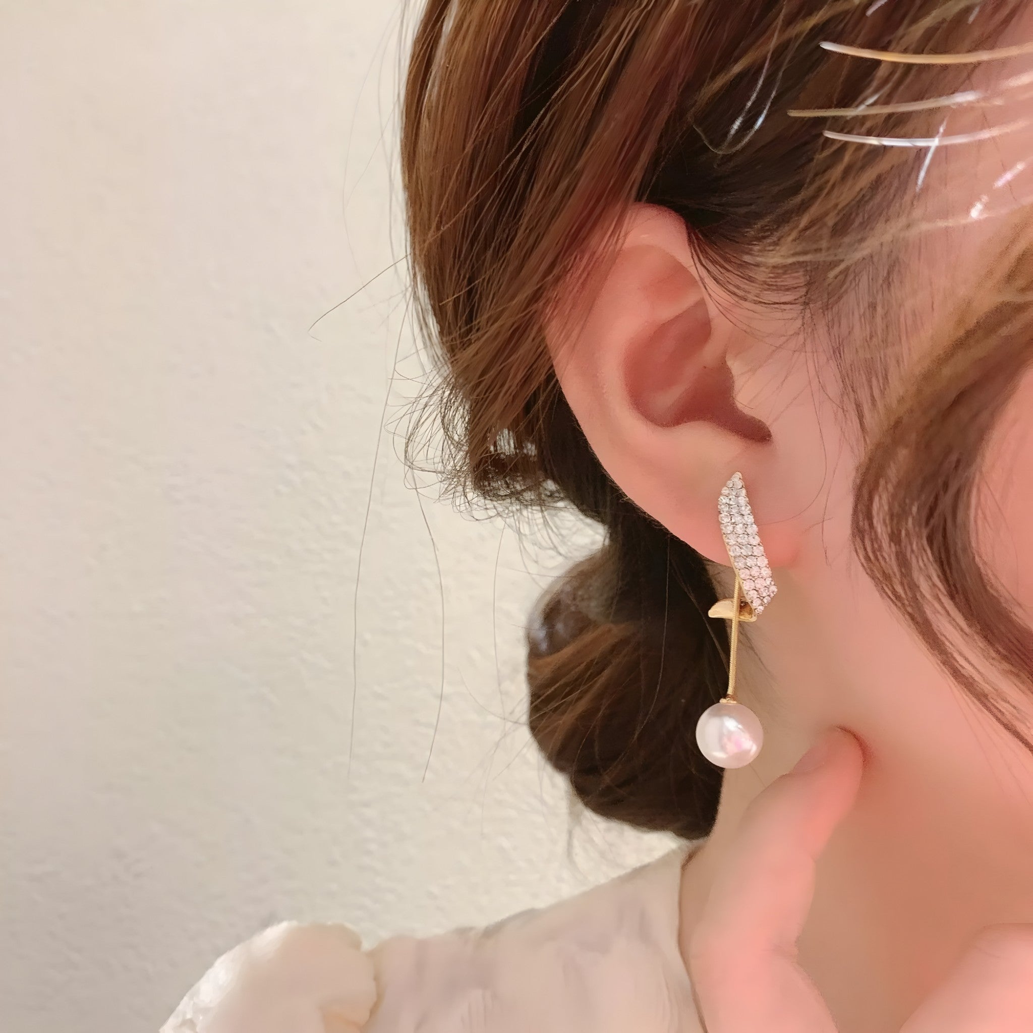 Lila Boho-Chic Crystal Fringe-øreringe