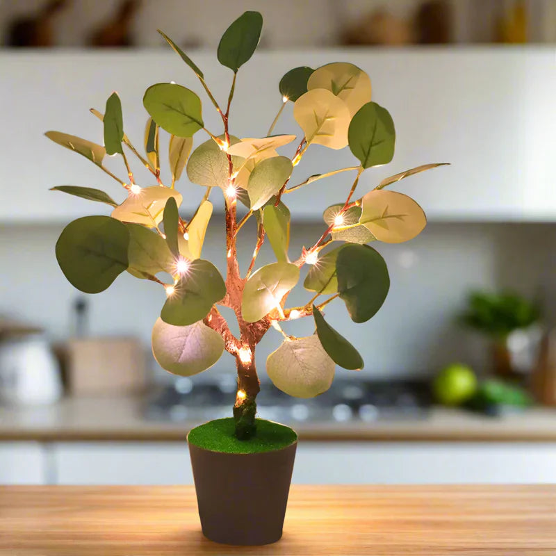 TwinkleBranch - LED-natlys med julegren og dekorativ potte