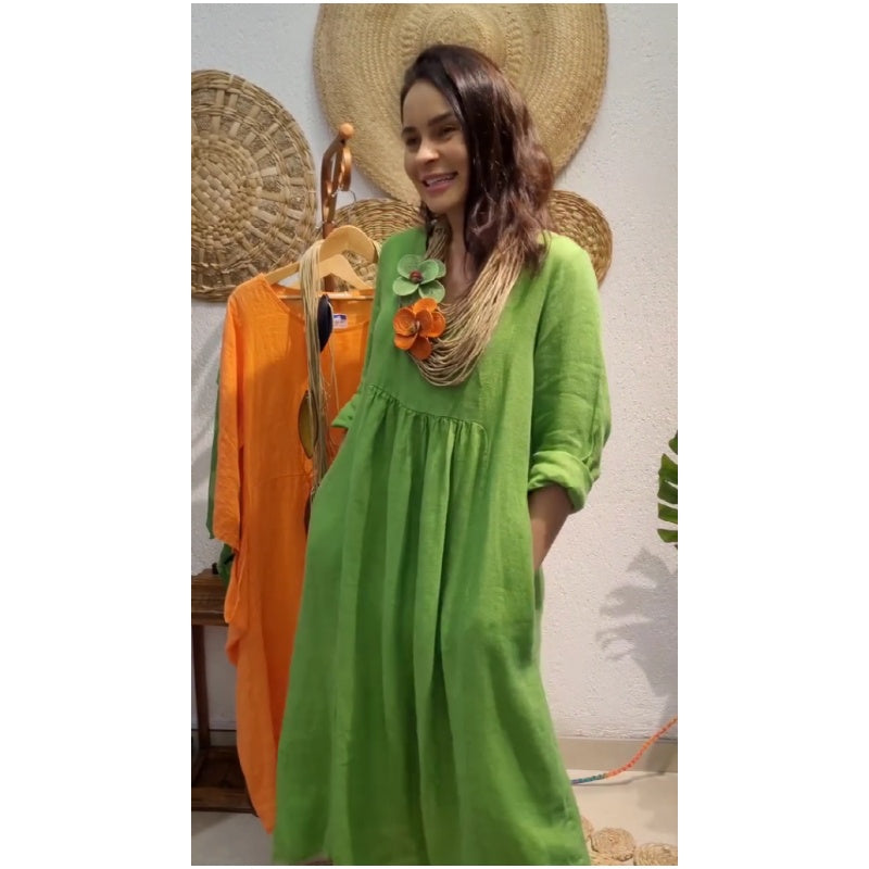 Selina - Boheme-Inspireret Maxi Kjole med Afslappet Elegance