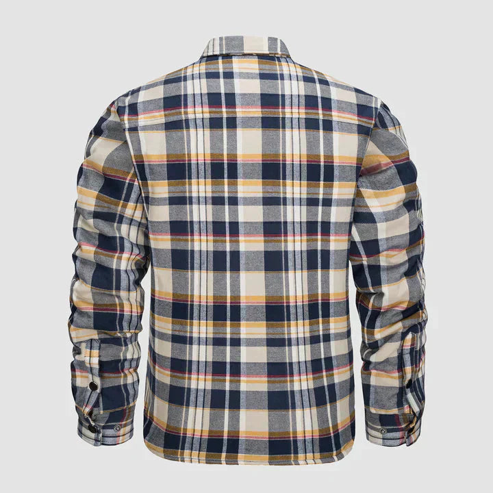 Herre Flannel Skjorte Jakke Lang Åndet Varmen Ternet Frakke Knap lukke Tyk Udetøj til Vinter