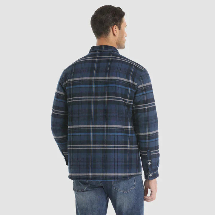 Herre Flannel Skjorte Jakke Lang Åndet Varmen Ternet Frakke Knap lukke Tyk Udetøj til Vinter