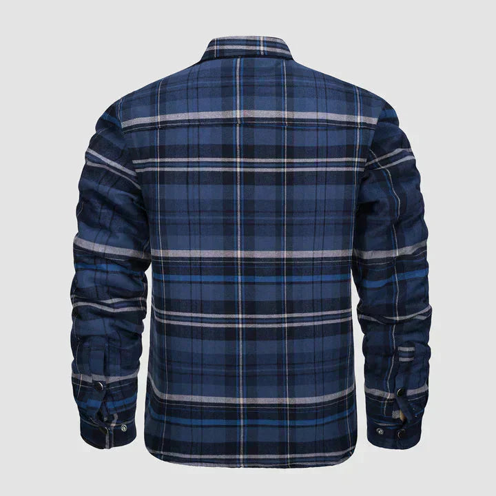 Herre Flannel Skjorte Jakke Lang Åndet Varmen Ternet Frakke Knap lukke Tyk Udetøj til Vinter