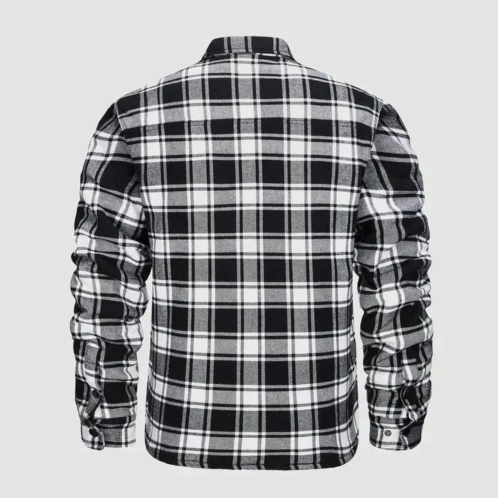 Herre Flannel Skjorte Jakke Lang Åndet Varmen Ternet Frakke Knap lukke Tyk Udetøj til Vinter