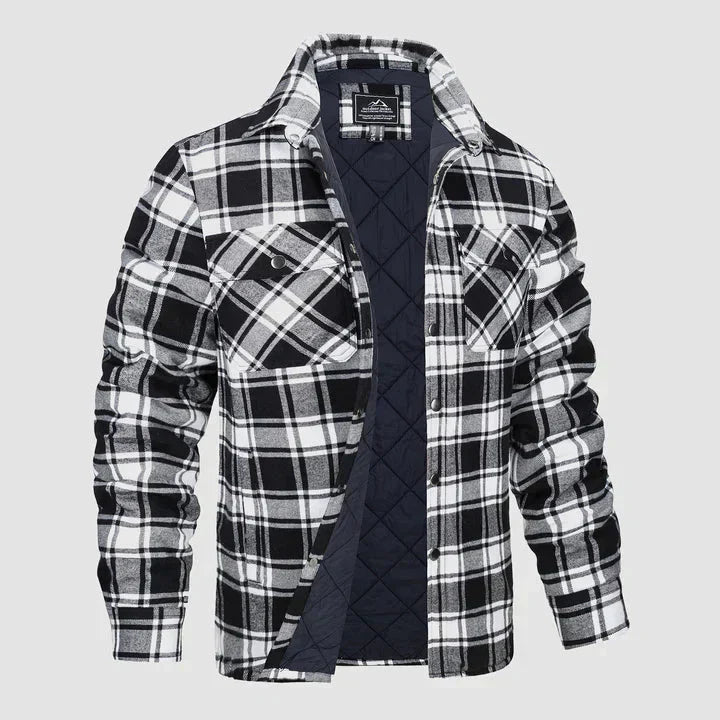 Herre Flannel Skjorte Jakke Lang Åndet Varmen Ternet Frakke Knap lukke Tyk Udetøj til Vinter