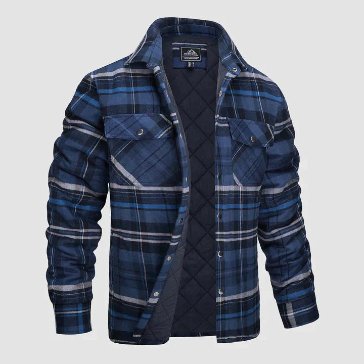 Herre Flannel Skjorte Jakke Lang Åndet Varmen Ternet Frakke Knap lukke Tyk Udetøj til Vinter