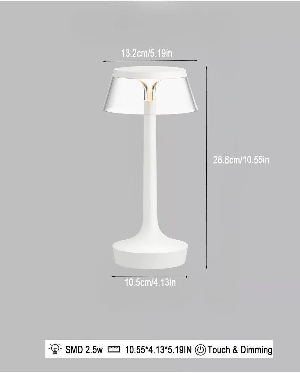 Luma genopladelig bordlampe med berøringskontrol
